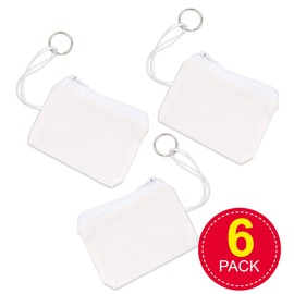 Baker Ross Fabric Purse Keyrings, Pack of 6 - Calico, Ideal for Kids Arts and Craft Projects, Gifts, Keepsakes and More