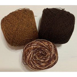 Hilos Mexico Lace yarn Crystal Colors 346/45/46. Acrylic /Rayon. 900 yards Each.1 set of 3.