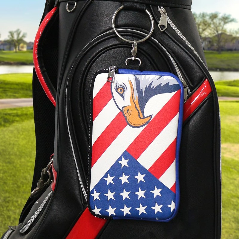 GOLTERS Golf Pouch Bag with Built-in Valuables Compartment Golf Tee