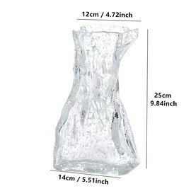 Radefasun Origami Vases Luminous Handmade Glass Paper Folding Flower Vase Desktop Ornaments Propagation Station Plant Holder for Home Wedding Decor (M, Origami)