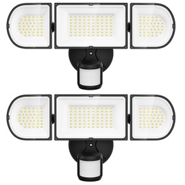 150W Motion Sensor Lights Outdoor for Outside, 15000LM LED Flood Lights Outdoor wired Dusk to Dawn, Exterior Security Floodlight Fixture Waterproof IP65, Outdoor Lighting for House, Garage 2 Pack