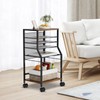 BOHDK Rolling File Cart, 6-Tier Under Desk Organizer on Lockable