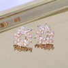 Women’s Cubic Zirconia Cluster Earrings - 18k Rose Gold Plated