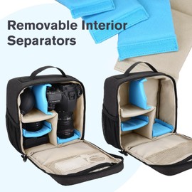 BAIGIO Camera Insert Bag Inner Case High-Capacity Shockproof and Water-resistant DSLR SLR Camera Inner Bag Foldable Protective Bag Inner Camera Organizer with Handle (Black 2)