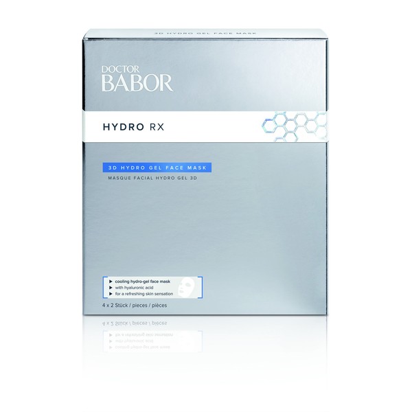 DOCTOR BABOR HydroRX 3D Hydro Gel Face Mask, Hyaluronic Acid Moisturizing and Anti-Aging Mask for Fine Lines and Wrinkles, Vegan