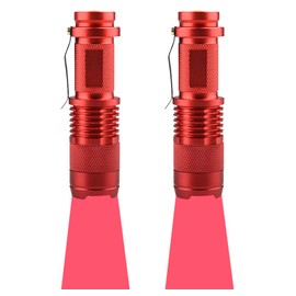 WAYLLSHINE 2-Pack LED Flashlight, 3 Modes Red Light Torch for Astronomy, Aviation, Night Observation