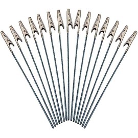 50Pcs Metal Wire Alligator Clamp Long-Tailed Alligator Iron Clip Clasp for DIY Card Clip Holder 6 inch (150mm)