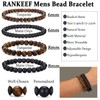 RANKEEF Mens Beaded Bracelets Lightweight 6mm/8mm Natural Stone Bracelet for
