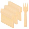 Worldity 200 Pcs 3.5” Small Bamboo Forks, Mini Forks for