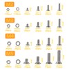 huruirui M2 M3 M4 M5 Nuts and Bolts Washers Assorted
