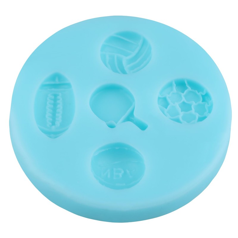 Sports Balls Fondant Molds Volleyball Basketball Silicone Mold