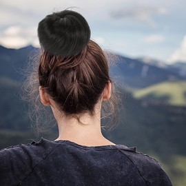 PACKOVE Synthetic Hair Bun Ring Set 2-Piece Chignon Wig Adjustable Design for Women Curly Updo Hairpiece in Khaki for Everyday Use