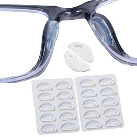 Eyeglass Nose Pads, Anti Slip Nose Pads for Glasses with Super Sticky Backing, Soft Silicone Adhesive Glasses Nose Pad (10 Clear Pairs)