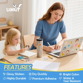 Premium Glossy Printable Vinyl Sticker Paper - 50 Waterproof, Quickly-Dries, Strong-Adhesive Sheets for Pet Photos & Kids Crafts, Tear-Resistant Decals (Letter Size 8.5"x11") for Inkjet Printers