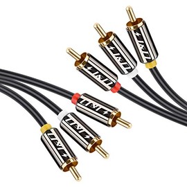 J&D 3RCA to 3RCA Cable, Gold Plated CopperÂ ShellÂ HeavyÂ Duty 3 RCA Male to 3 RCA Male Stereo Audio Cable, RCA Cables, 3 Feet