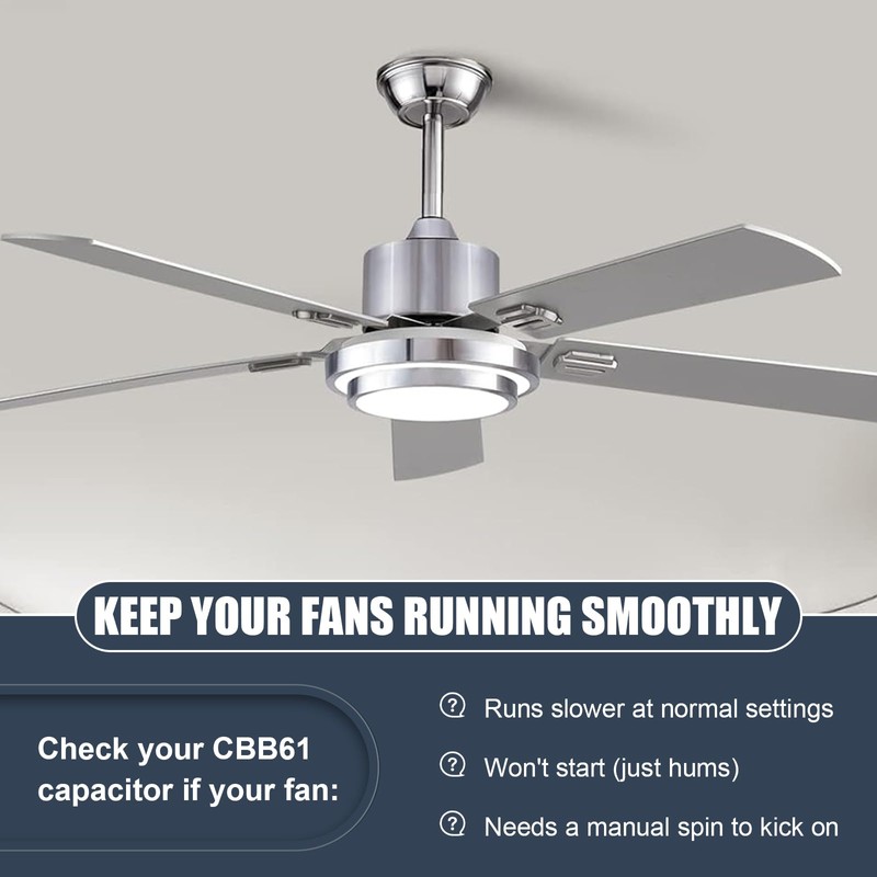 Wadoy CBB61 5 Wire Ceiling Fan Capacitor Compatible with New