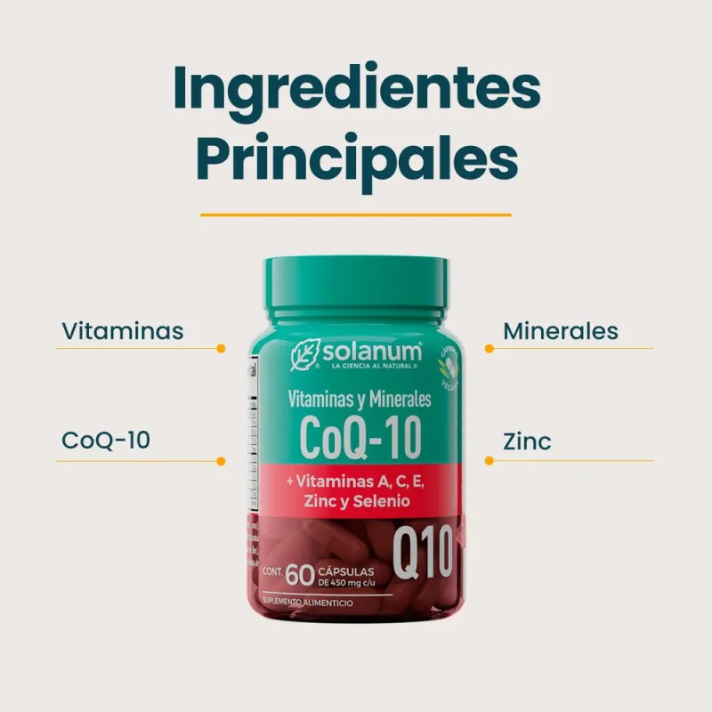 Solanum Vitaminas Y Minerales Coq-10 60caps De 450mg Sin sabor