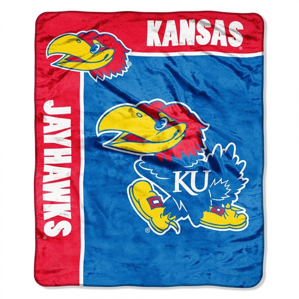 NORTHWEST NCAA Kansas Jayhawks Raschel Throw Blanket, 50" x 60", School Spirit
