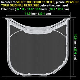 Jolaxy ADQ56656401 Lint Filter Replacement for LG & Kenmore Dryers, Upgraded Dryer Lint Screen (Bottom with Notches), Ultra Durable Lint Trap, Compatible with Part number ADQ566564 AP4457244 PS3531962