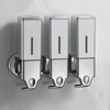 Hotel School Bathroom Wall-Mounted Dispenser (3 Sections) Silver 3-Compartment