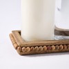 Mud Pie Glass Soap Pump and Brown Beaded Wood Tray