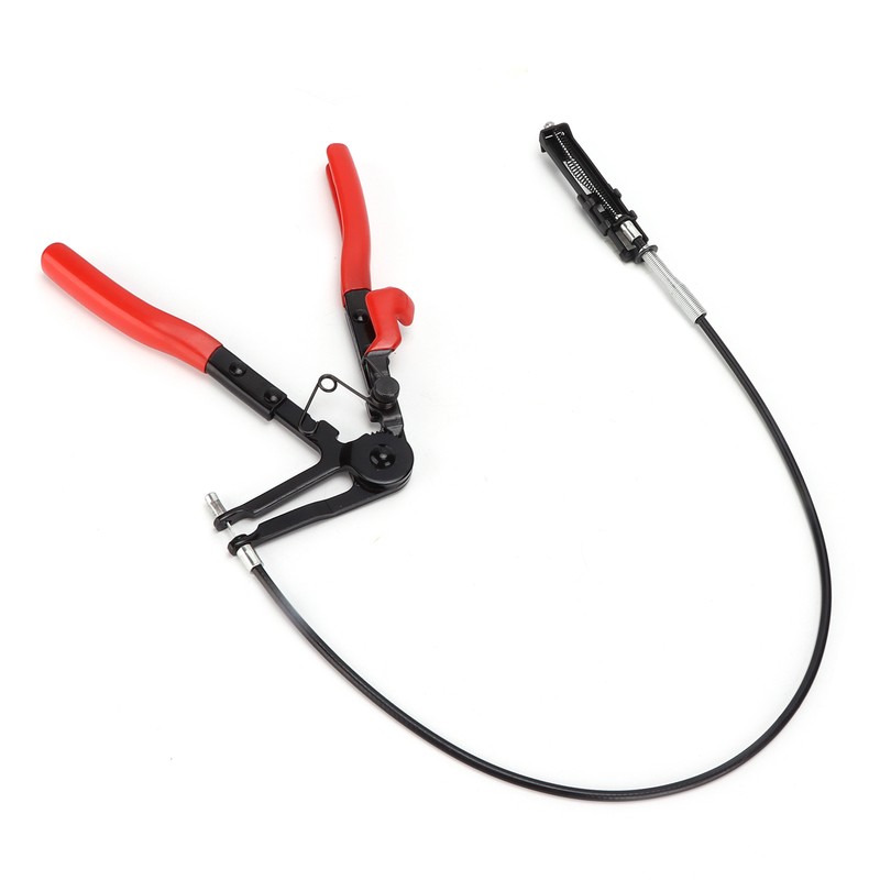 Flexible Wire Hose Clamp Plier Steel RustProof Red Black Automobile