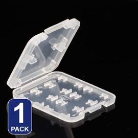 Memory Card Holder Case Clear Plastic Microsd Sd 8 in 1 Portable TF Pouch Box Wallet Camera Storage Micro Sdhc Stick Slots Transparent Cards Organize Water Resistant Thin Slim Interior Tool 1X