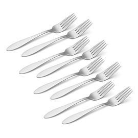 Oneida Taylor Everyday Flatware Dinner Forks, Set of 8, 18/0 Stainless Steel, Silverware Set, 1.5 x 3.75 x 8.6 inches