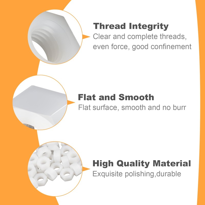 Pack of 40 Plastic Nuts M6 Nut Plastic Screws Nylon