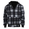 Facitisu Men Fleece Hoodie Plaid Flannel Jacket Heavy Warm Big