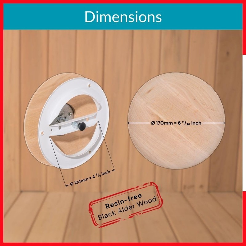 TURvent 5 inch Resin Free Black Alder Wood Diffuser -