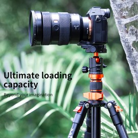 K&F Concept KF25 Ball Head Tripod Head, Camera Ball Head with 1/4 Inch Quick Release Plate and Spirit Level, 8kg Load Capacity, for Tripod, Monopod, Camera Slider, SLR Camera