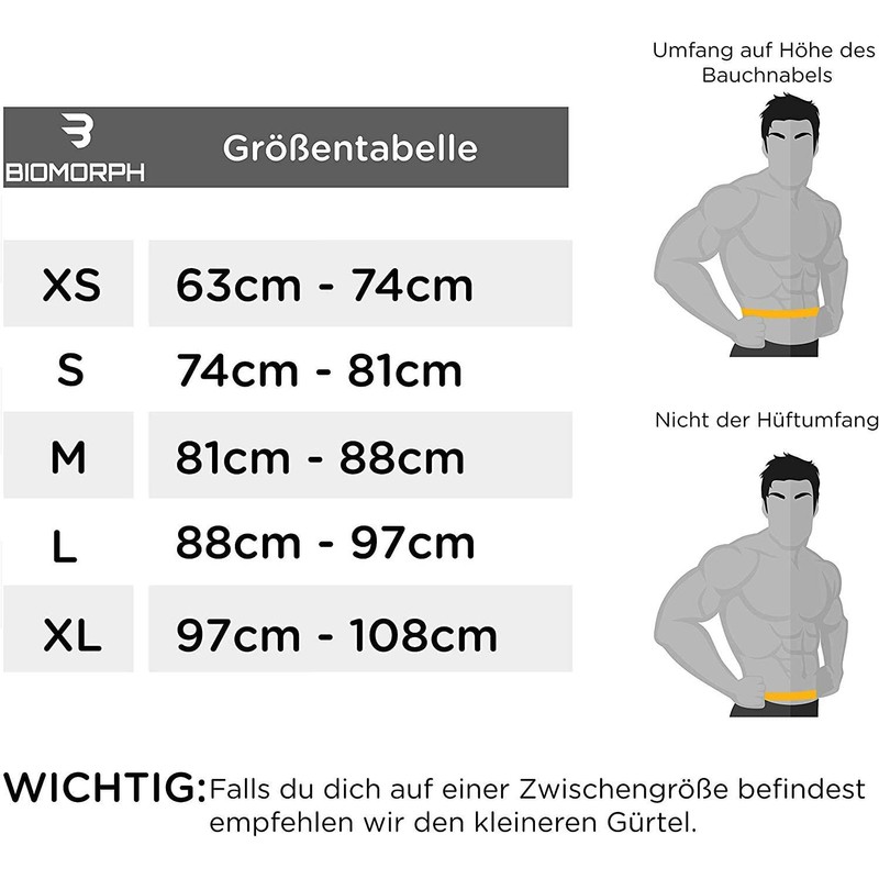 BIOMORPH Neoprene Weight Lifting Belt for Strength Training, Powerlifting, Bodybuilding,