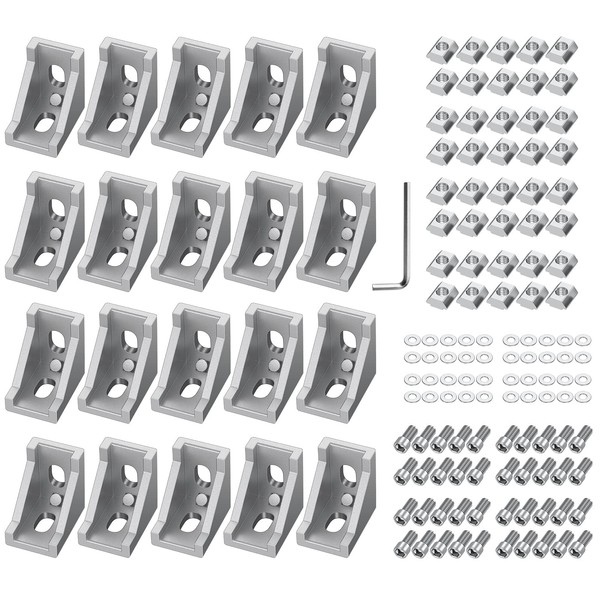 20 x EYPINS Mounting Material Angle, Aluminium Profile, 20 x