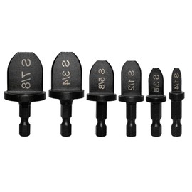 6 Pcs HVAC Pipe Expander Air Conditioner Copper Tube Expander Swaging Tool Drill Bit Set with Carabiner & Keychains (1/4", 3/8", 1/2", 5/8", 3/4", 7/8" Bits)