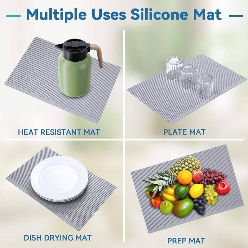 Silicone Refrigerator Shelf Liners Non Slip Fridge Drawer Mats Waterproof