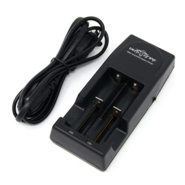 Demonfire 10440 600mAh 3.7V High Drain Li-Ion Rechargeable Battery with Button Top (4 Pieces) & Demonfire D1 Charger