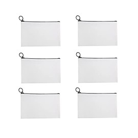 ZEN&TAO NUTFORD Canvas Purse Pouch Bag, 12oz Canvas, Vintage Zip Design, for Money Coin Accessories Holder or DIY Craft, for Women Men Kids (Large-Six-Pack), White, 01BS