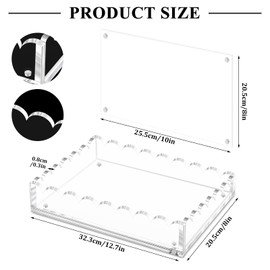 Acrylic Scalloped Tray with a Magnetic Mat for Photos Art Messages Serving Tray Organiser Includes Anti-Slip Pads for Coffee Table (8 * 10 Inch)