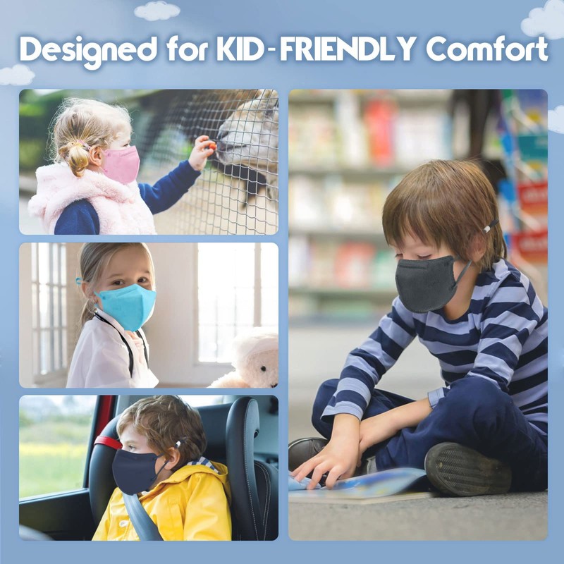 WWDOLL Kid KN95 Face Mask 50 Pack, 5-Layers Breathable KN95