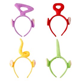 Lotsdonxia 4 Pcs Teletubbies Headbands Set – Tinky Winky, Po, Laa-Laa & Dipsy Costume Hairbands for Kids & Adults, Fancy Dress Parties, Hen Nights & Theme Events