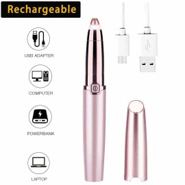 Reazeal Rechargeable Eyebrow Hair Remover Painless Precision Eyebrow Trimmer Pink