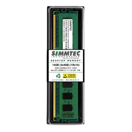 Simmtec RAM 16GB (4x4GB) DDR4 2400MHz DIMM PC4-19200 UDIMM Non-ECC 1Rx16 1.2V CL17 288-Pin Desktop Computer RAM Memory Upgrade Kit
