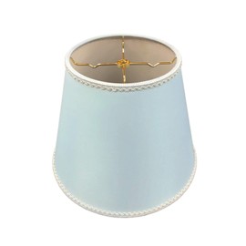 Royal Designs, Inc. HB-645 Designer Empire Hardback Lamp Shade with Top and Bottom Trim, (8x14x11) (Lite Blue, Single)