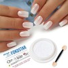 Magic White Pearl cromado Nail Powder Solid Glitter Fairy Shell