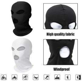 Unbranded Motorcycle Game Balaclava Hood 3 Hole Full Face Cover CS Tactical Hunting Masks - Black