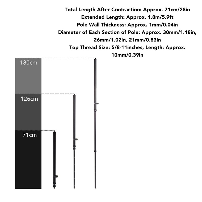 Surveying Prism Pole 1.8m Telescopic Thickened High Accuracy Aluminum Alloy