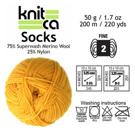 KNITCA SOCKS SUPERWASH MERINO WOOL YARN - SPORT WEIGHT - 200 m / 220 yds IN 50 g BALL - 6 PACK (6 x 1.7 oz / 50 g balls) - FOR KNITTING, CROCHET AND WEAVING (Sky Blue)