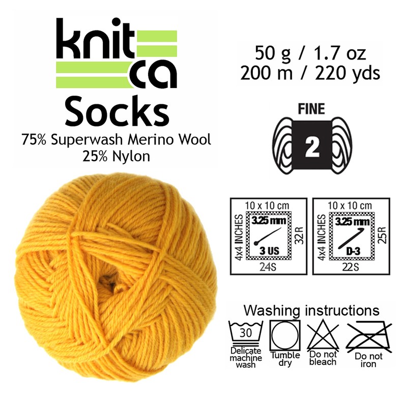 KNITCA SOCKS SUPERWASH MERINO WOOL YARN - SPORT WEIGHT -