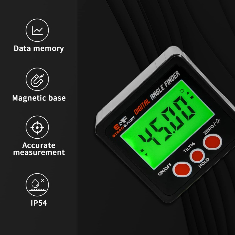 S&F STEAD & FAST Digital Angle Finder Gauge Magnetic Protractor